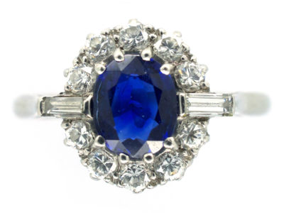 Art Deco Platinum, Diamond & Sapphire Ring