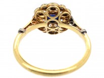 Edwardian 18ct Gold, Sapphire & Diamond Cluster Ring
