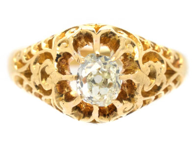 Victorian 18ct Gold & Old Mine Cut Diamond Ring