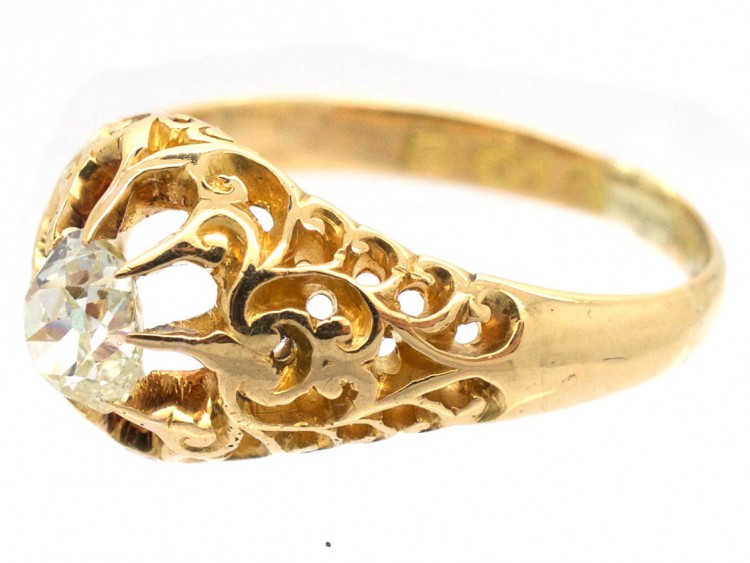 Victorian 18ct Gold & Old Mine Cut Diamond Ring