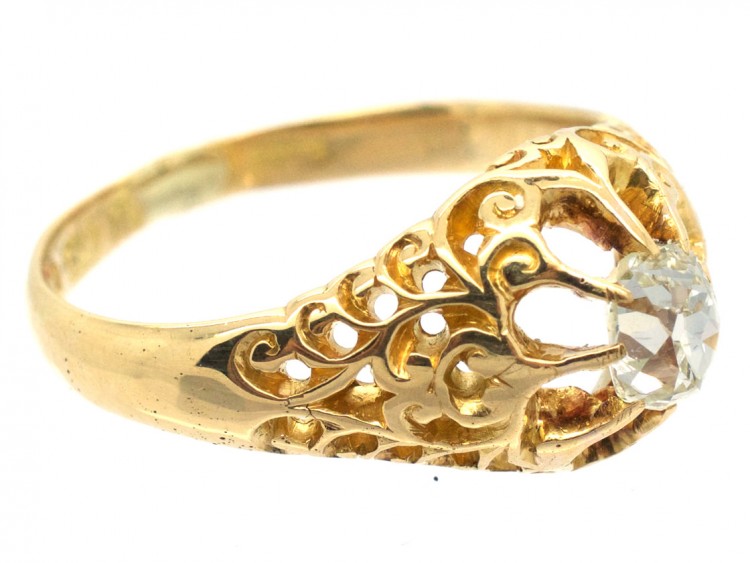 Victorian 18ct Gold & Old Mine Cut Diamond Ring