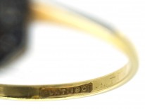 18ct Gold & Platinum Art Deco Sapphire & Diamond Octagonal Ring