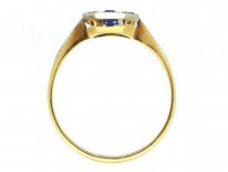 18ct Gold & Platinum Art Deco Sapphire & Diamond Octagonal Ring