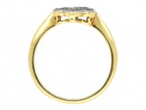 Art Deco 18ct, Platinum, Sapphire & Diamond Cluster Ring