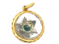 Victorian 18ct Gold Diamond, Turquoise & Rock Crystal Locket