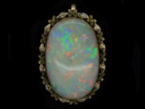 Large Oval Opal 15ct Gold Pendant