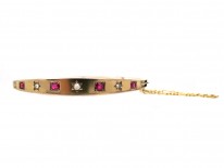 Victorian 15ct Gold, Ruby ​& Diamond Bangle
