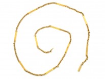 Edwardian 15ct Gold Bar & Link Chain