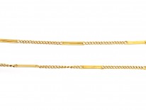 Edwardian 15ct Gold Bar & Link Chain