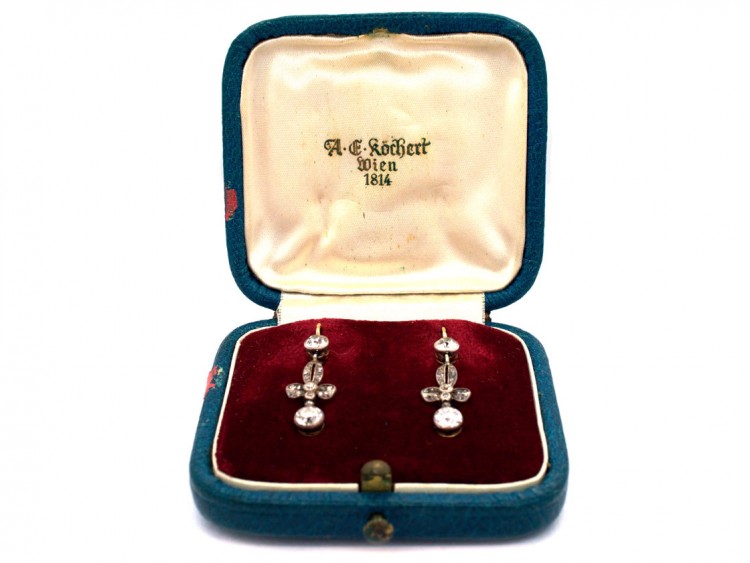 Belle Epoque Diamond Drop Earrings in Original Case