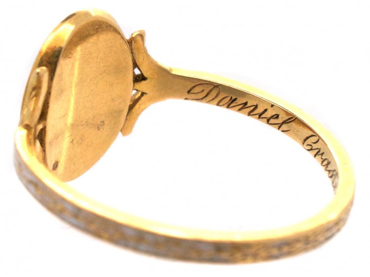 Georgian 18ct Gold Memorial Ring (Part of a Pair of Memorial Rings)