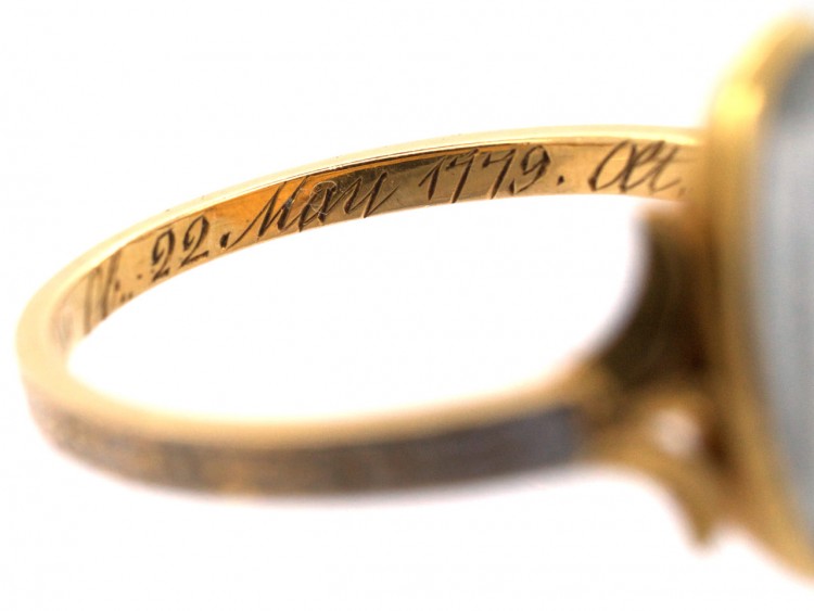 Georgian 18ct Gold Memorial Ring (Part of a Pair of Memorial Rings)