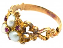 Regency Ruby & Natural Pearl 15ct Gold Ring
