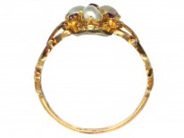 Regency Ruby & Natural Pearl 15ct Gold Ring