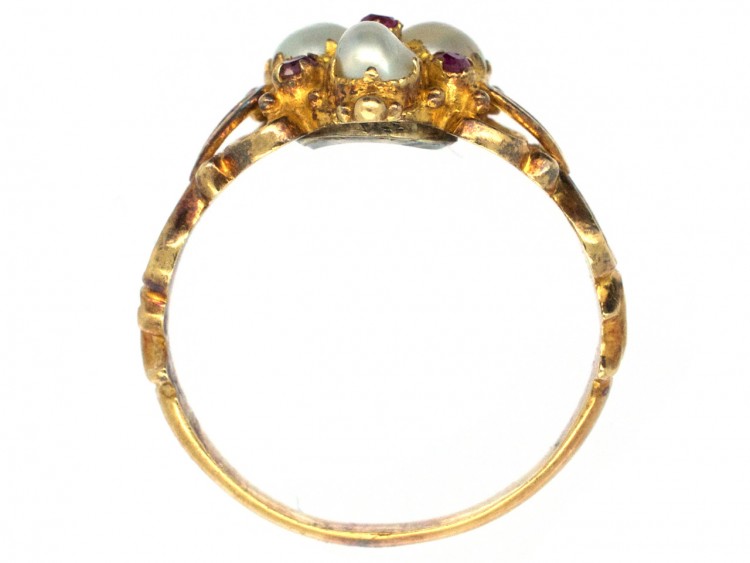 Regency Ruby & Natural Pearl 15ct Gold Ring