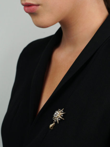 Victorian Diamond & Natural Split Pearl Star Brooch & Pendant