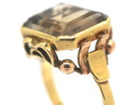 Retro 14ct Gold & Smoky Quartz Ring