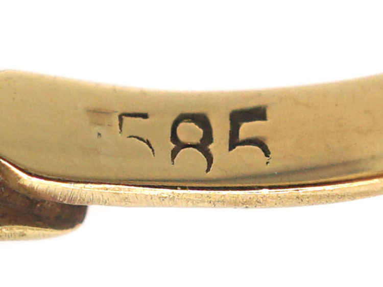 Retro 14ct Gold & Smoky Quartz Ring