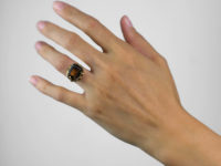 Retro 14ct Gold & Smoky Quartz Ring