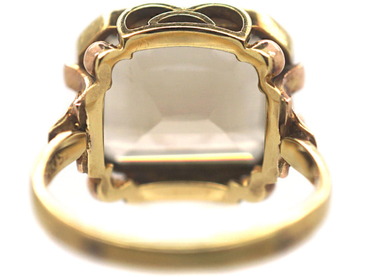 Retro 14ct Gold & Smoky Quartz Ring
