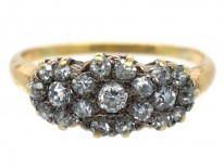 Edwardian 18ct Gold & Diamond Triple Cluster Ring