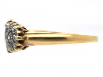 Edwardian 18ct Gold & Diamond Triple Cluster Ring