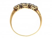 Edwardian 18ct Gold & Diamond Triple Cluster Ring