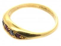 Edwardian 18ct Gold Five Stone Ruby & Diamond Ring