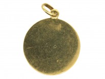 Edwardian Basket of Flowers 15ct Gold, Diamond & Enamel Round Pendant