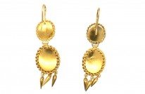 Victorian 18ct Gold & Cabochon Garnet Drop Earrings