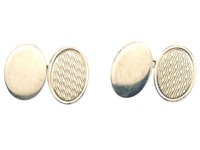 Silver Plain & Engraved Cufflinks