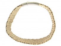 Victorian Woven Silver Bracelet with Swallow Motif Clasp