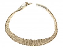 Victorian Woven Silver Bracelet with Swallow Motif Clasp