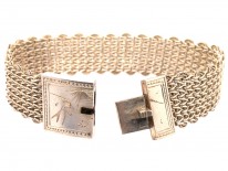 Victorian Woven Silver Bracelet with Swallow Motif Clasp
