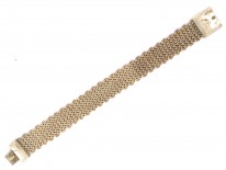 Victorian Woven Silver Bracelet with Swallow Motif Clasp