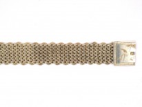 Victorian Woven Silver Bracelet with Swallow Motif Clasp