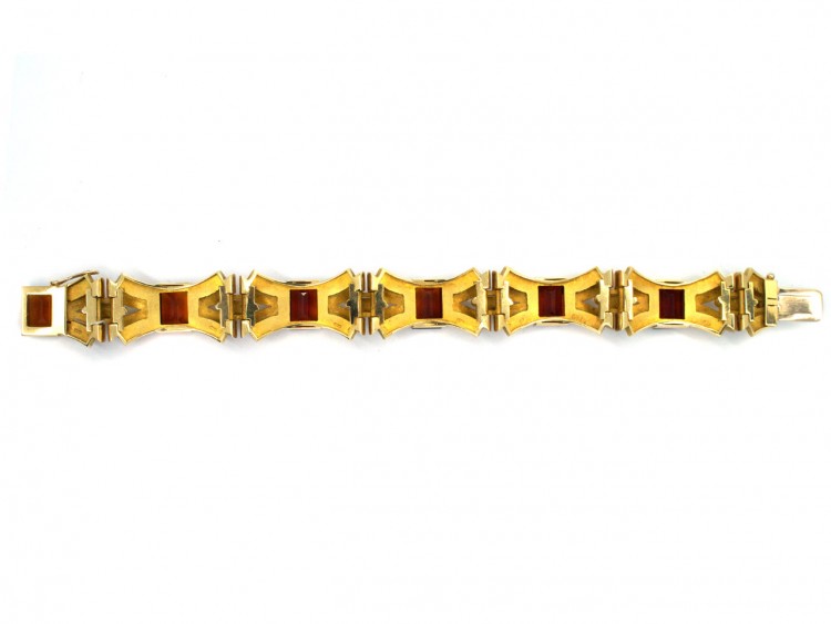 9ct Gold & Madeira Citrine 1960s Bracelet
