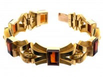 9ct Gold & Madeira Citrine 1960s Bracelet