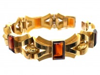 9ct Gold & Madeira Citrine 1960s Bracelet