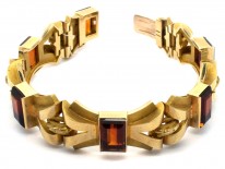 9ct Gold & Madeira Citrine 1960s Bracelet