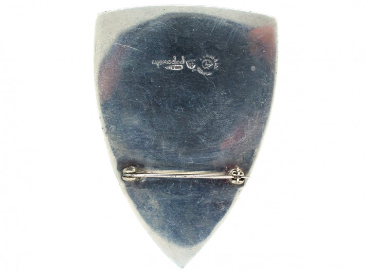Silver & Gold Face and Moon Brooch Signed by Stella Popowski