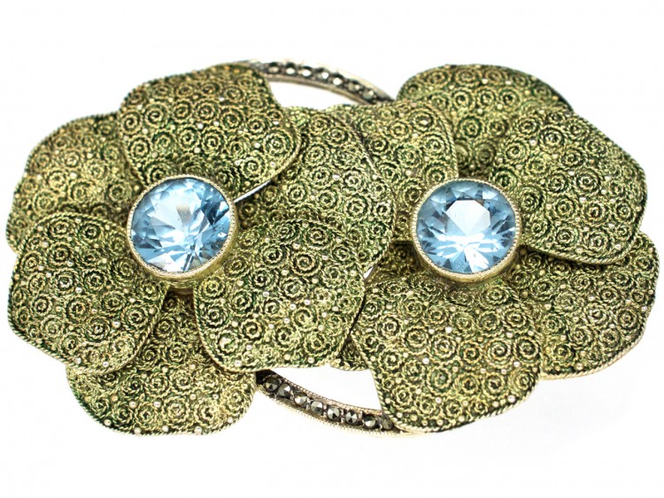 Theodor Farhner Silver & Marcasite Brooch