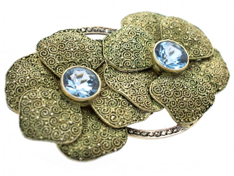 Theodor Farhner Silver & Marcasite Brooch