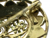 Art Deco Silver Gilt & Marcasite Brooch