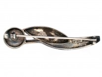 Theodor Fahrner Silver & Onyx Flower Brooch