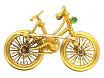 Austrian 14ct Gold & Gem Set Bicycle Brooch
