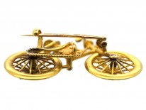 Austrian 14ct Gold & Gem Set Bicycle Brooch