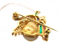 18ct Gold Gem Set Swan Brooch