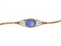 18ct Gold & Platinum Natural Ceylon Sapphire & Diamond Art Deco Bracelet
