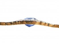 18ct Gold & Platinum Natural Ceylon Sapphire & Diamond Art Deco Bracelet